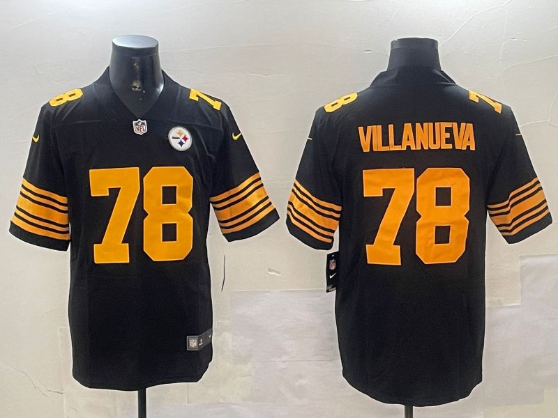 Men Pittsburgh Steelers #78 Villanueva Black 2024 Nike Limited NFL Jersey style 0105->pittsburgh steelers->NFL Jersey